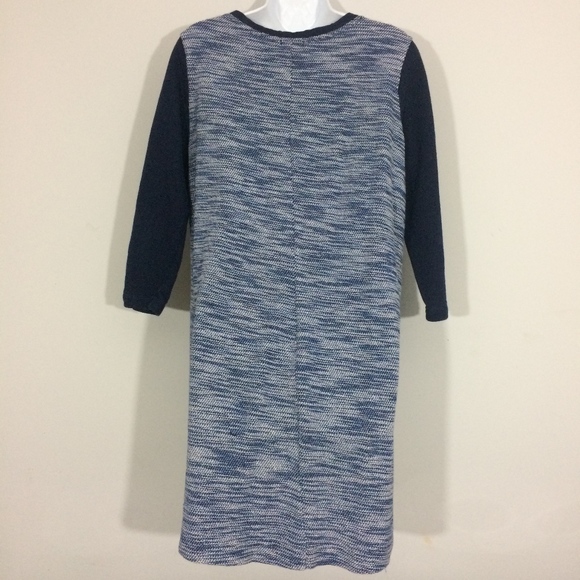 Gap Sweater Dress Womens M Reverse Terry Navy Uniform Long Sleeve 100% Cotton - Picture 2 of 5